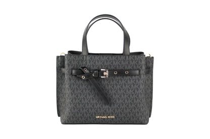 Michael Kors Emilia Bolso bandolera pequeño de PVC con firma negra