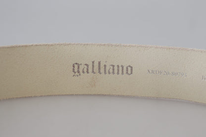 John Galliano Elegant Pink Leather Fashion Belt