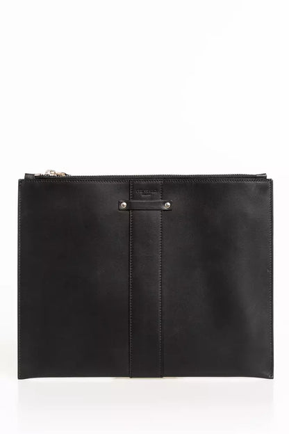 Pochette de poche en cuir noir Trussardi