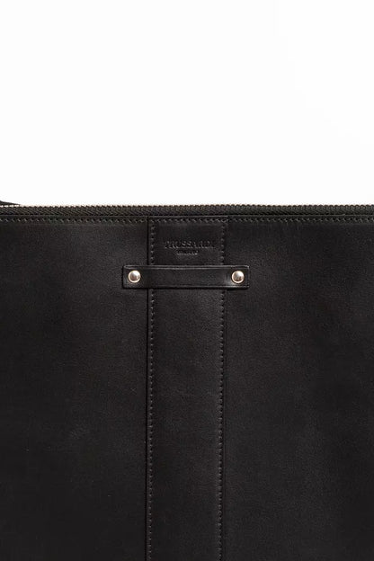 Pochette de poche en cuir noir Trussardi