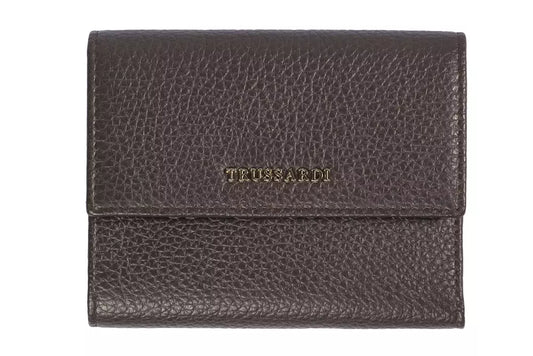 Portefeuille femme en cuir gaufré Trussardi