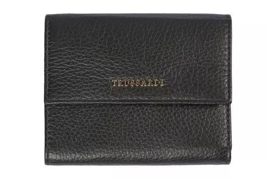 Portefeuille femme Trussardi en cuir noir