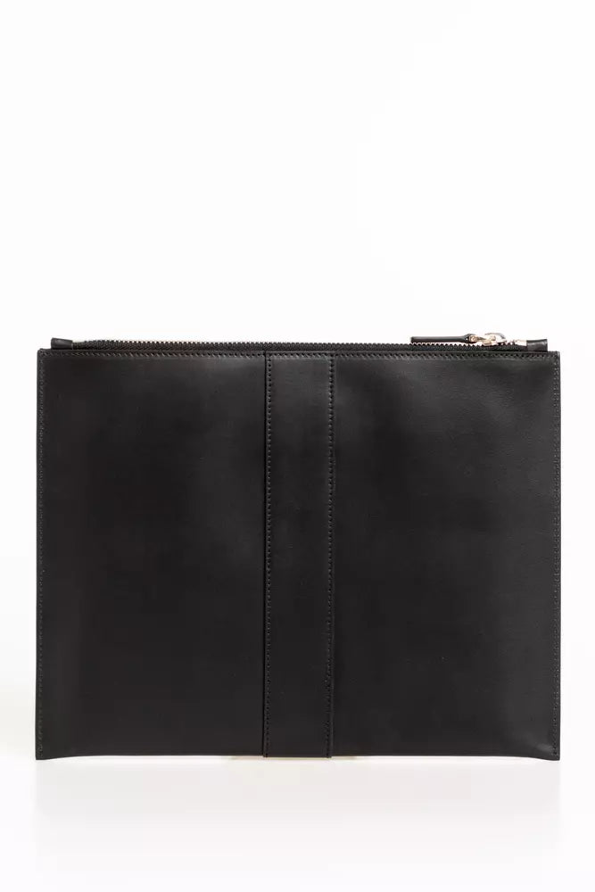 Pochette de poche en cuir noir Trussardi