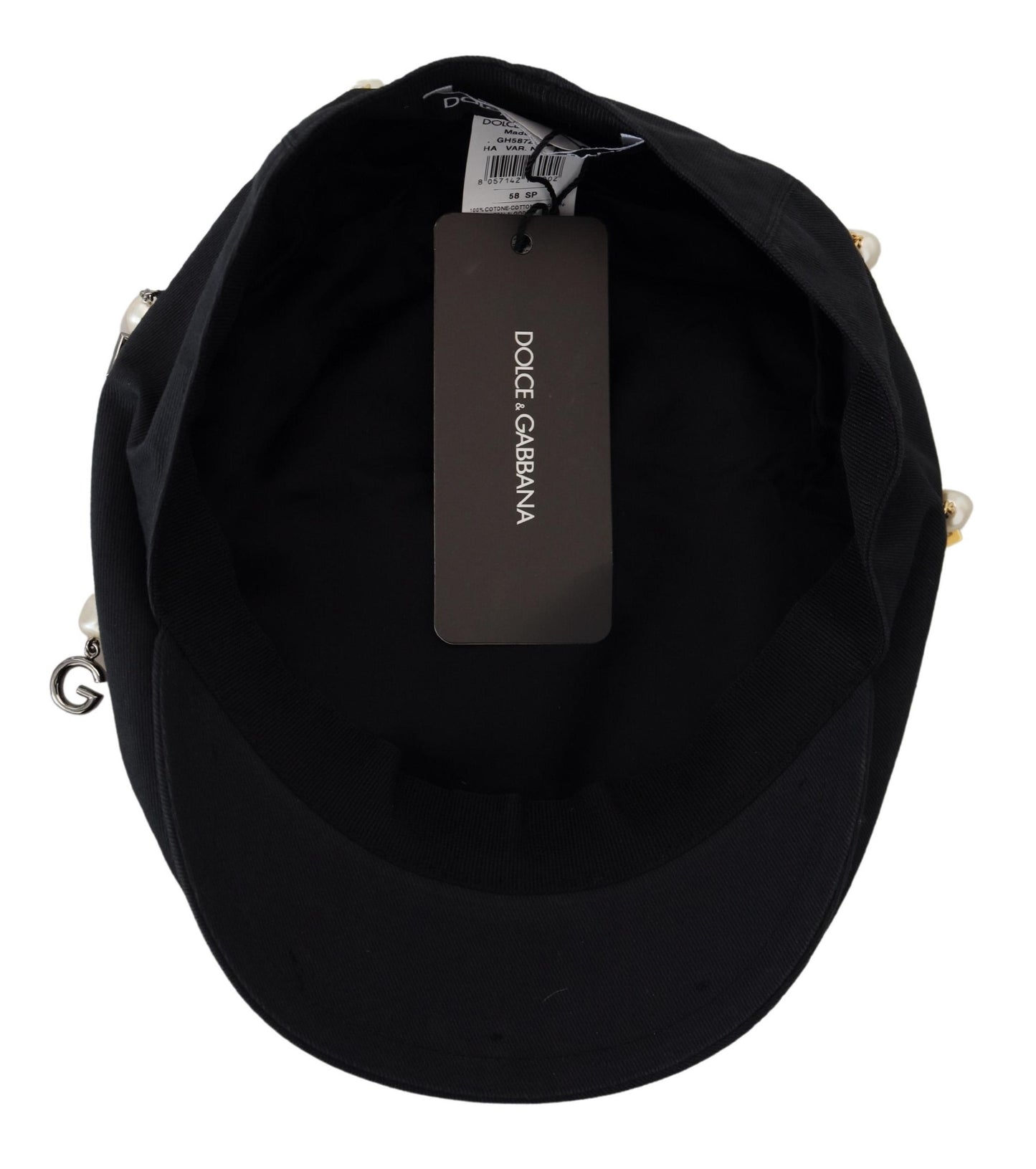 Chapeau gavroche en coton noir Dolce &amp; gabbana