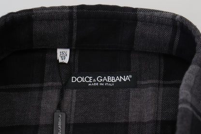 Dolce &amp; Gabbana chemise boutonnée noire et grise