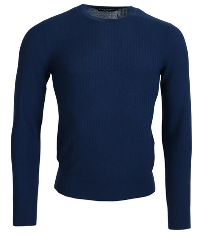 Pull homme en cachemire et soie bleu Dolce &amp; gabbana