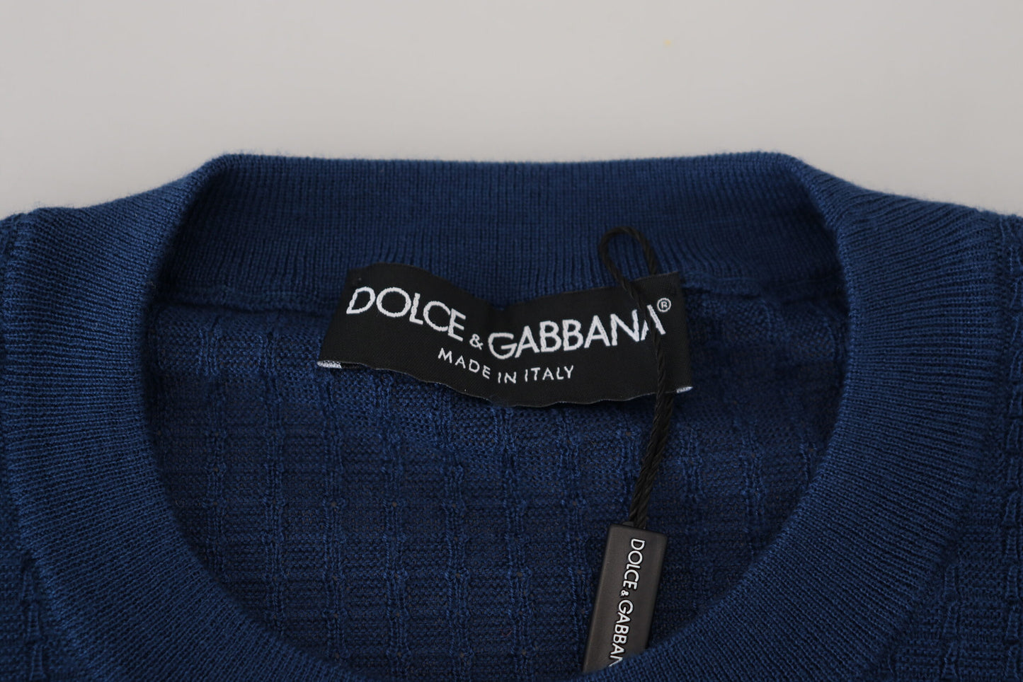 Pull homme en cachemire et soie bleu Dolce &amp; gabbana