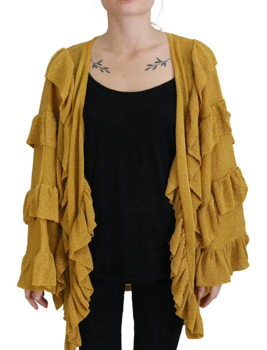 Aniye par pull cardigan doré