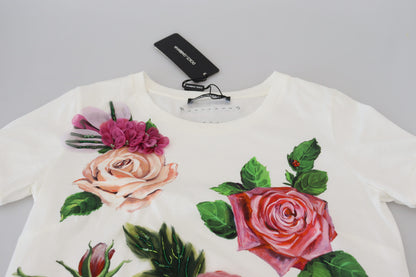 Dolce &amp; gabbana t-shirt en coton imprimé roses multicolores