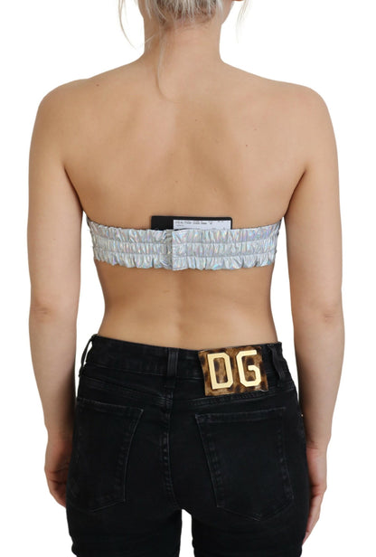 Haut bustier scintillant argenté Dolce &amp; Gabbana