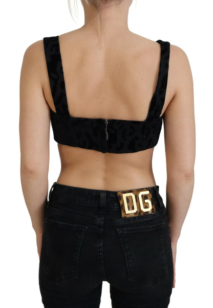 Haut corset bustier en coton mélangé noir Dolce &amp; gabbana