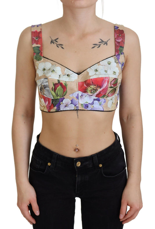 Dolce &amp; Gabbana - Top court bustier à imprimé floral