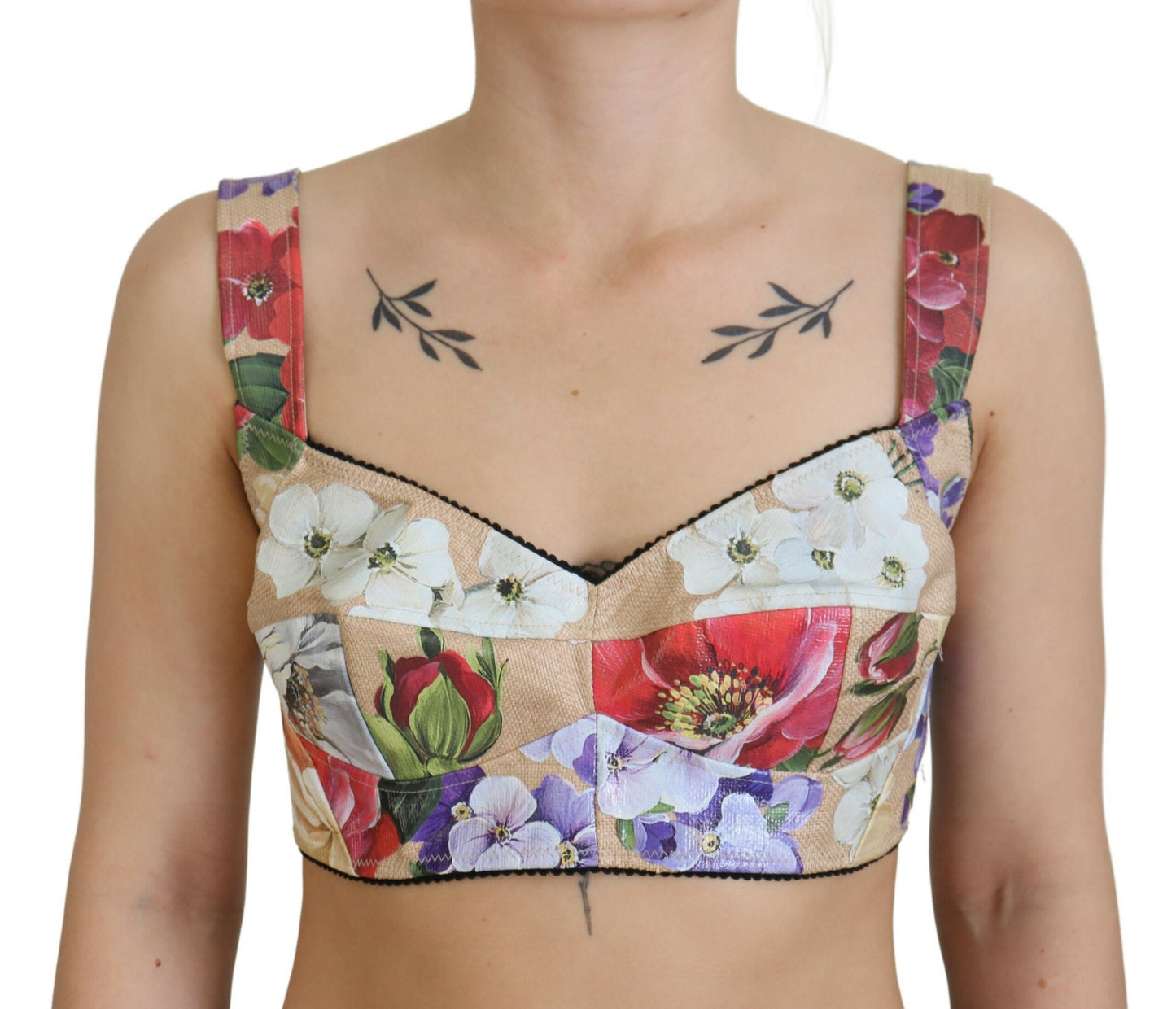 Dolce &amp; Gabbana - Top court bustier à imprimé floral