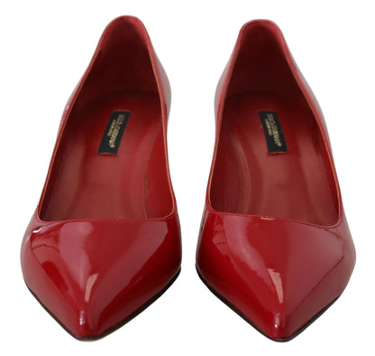 Dolce &amp; Gabbana escarpins en cuir verni rouge exquis