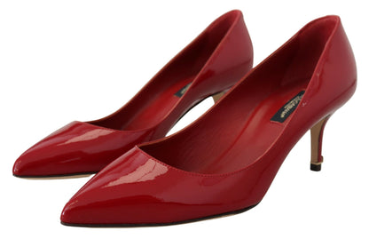 Dolce &amp; Gabbana escarpins en cuir verni rouge exquis