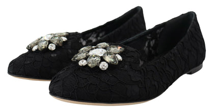 Dolce &amp; Gabbana - Chaussures vally plates en dentelle florale