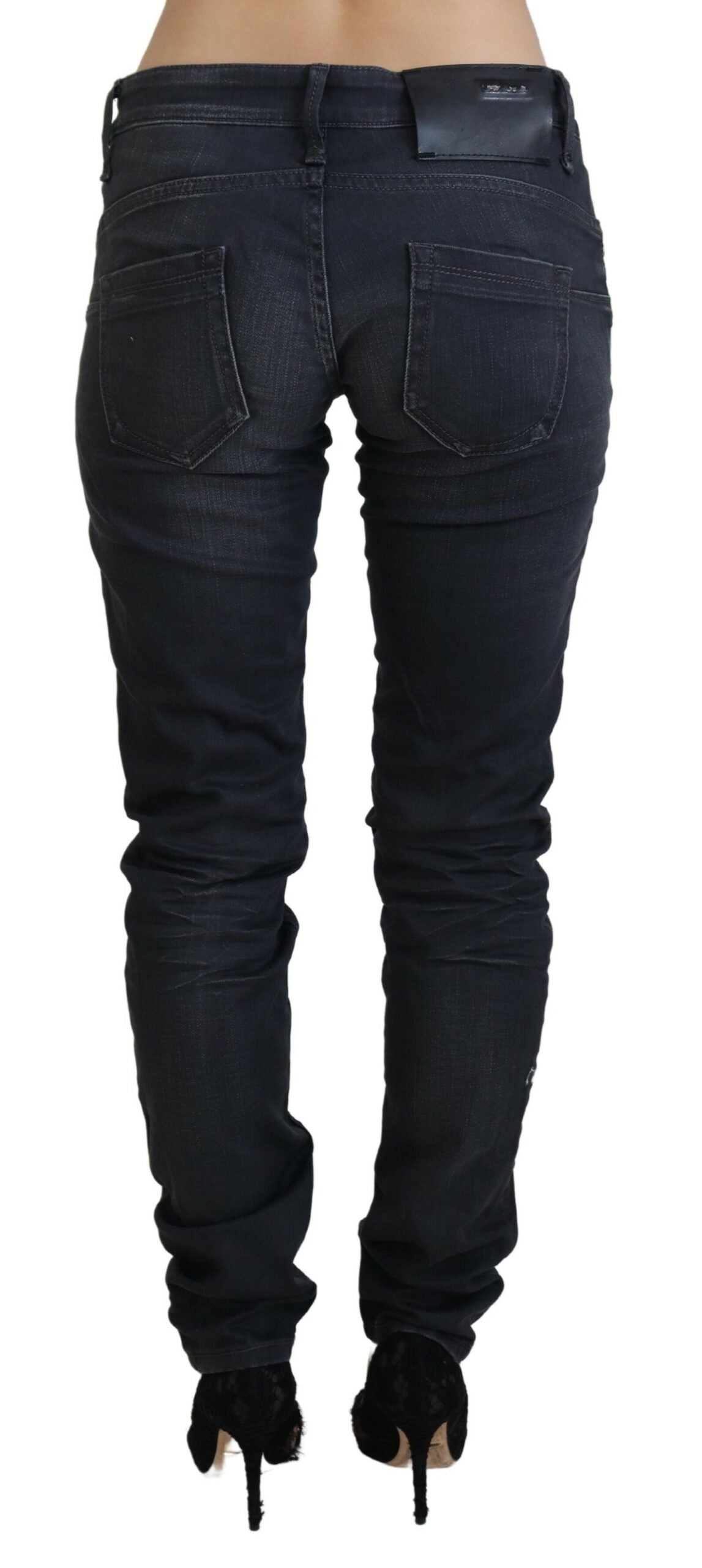 Acht Sleek Black Washed Slim Fit Denim