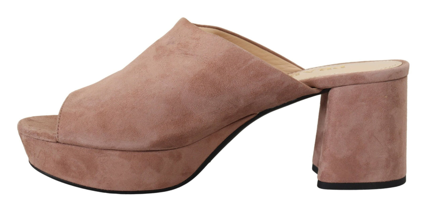 Escarpins en daim rose foncé Prada