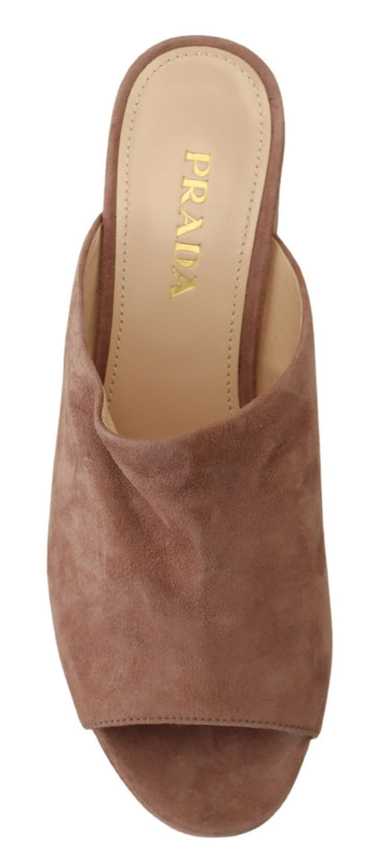 Escarpins en daim rose foncé Prada