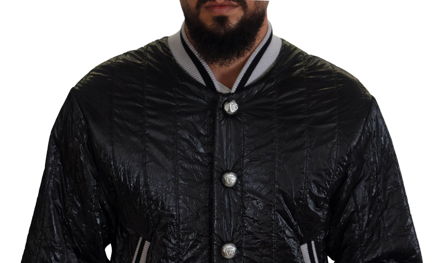 Dolce & Gabbana Sleek Black Bomber Jacket