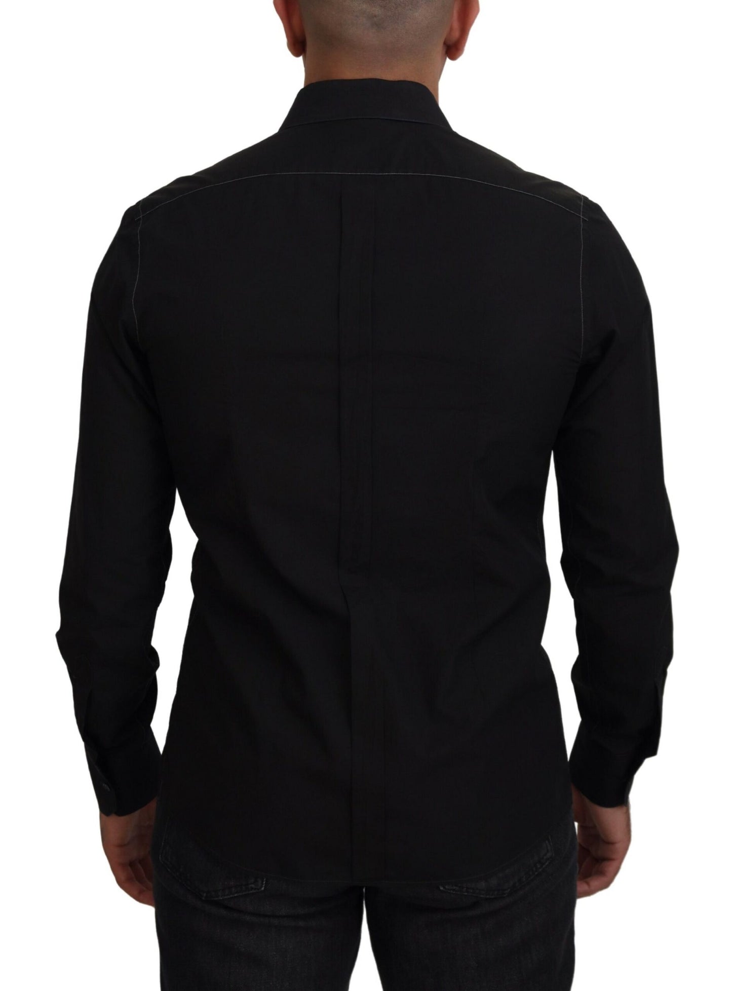 Chemise formelle en coton noire Dolce &amp; gabbana