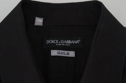 Chemise formelle en coton noire Dolce &amp; gabbana