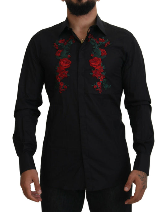 Chemise en coton brodée de fleurs Dolce &amp; gabbana