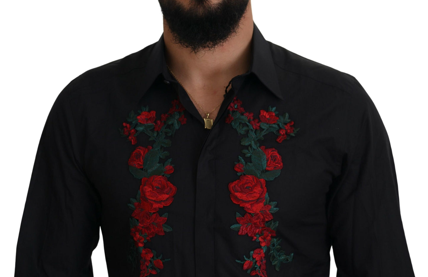 Chemise en coton brodée de fleurs Dolce &amp; gabbana