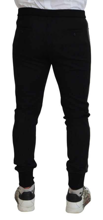 Pantalon de jogging noir Dolce &amp; gabbana en laine mélangée luxueuse