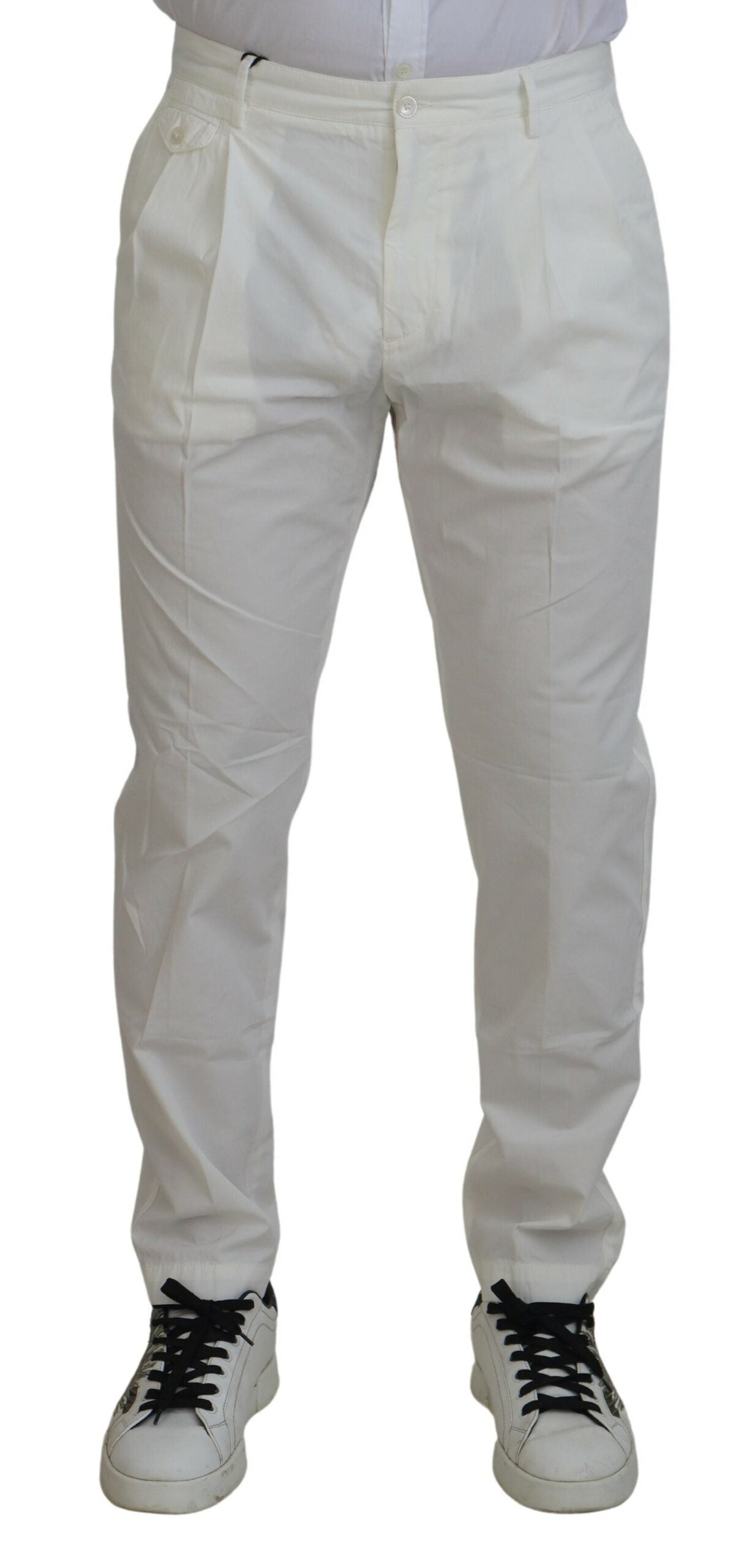 Pantalon chino en coton blanc Dolce &amp; gabbana