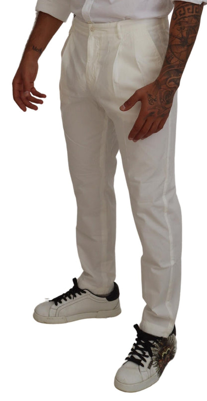 Pantalon chino en coton blanc Dolce &amp; gabbana