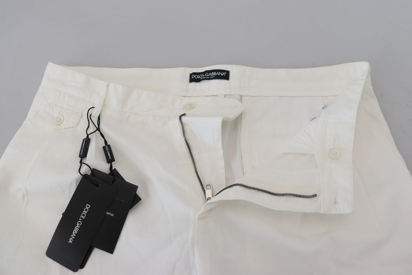 Pantalon chino en coton blanc Dolce &amp; gabbana