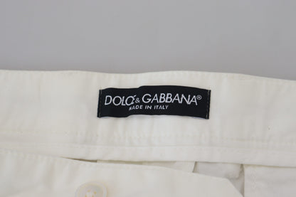 Pantalon chino en coton blanc Dolce &amp; gabbana