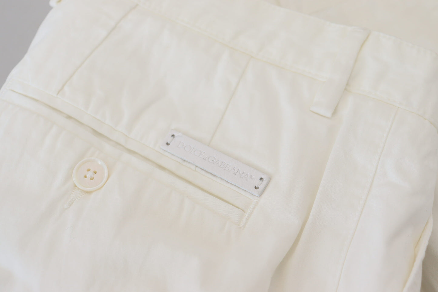 Pantalon chino en coton blanc Dolce &amp; gabbana