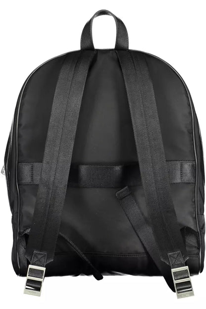 Guess jeans élégant sac à dos en nylon noir avec compartiment pour ordinateur portable