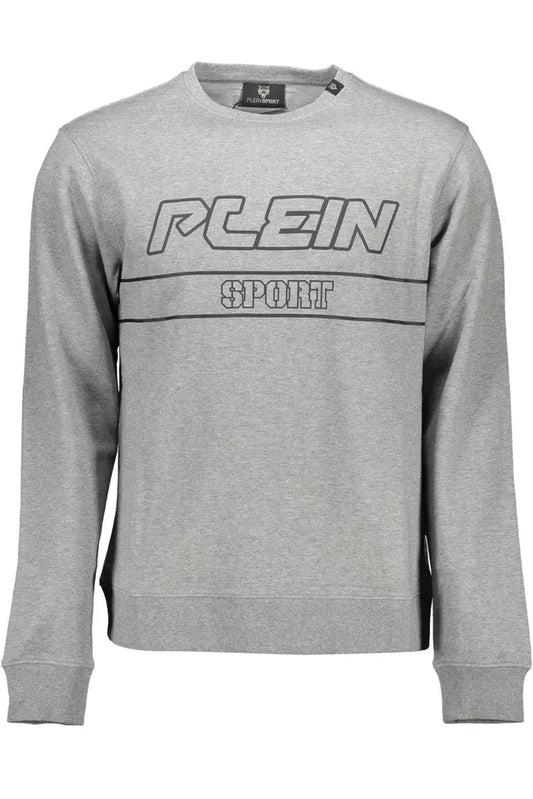 Sweat-shirt gris élégant à manches longues avec logo Plein sport