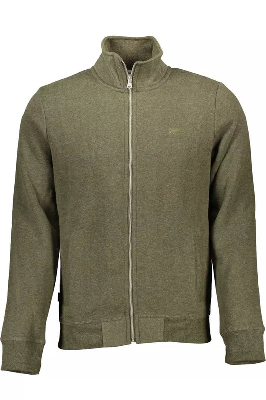 Superdry - Sweat-shirt zippé vert élégant avec broderie