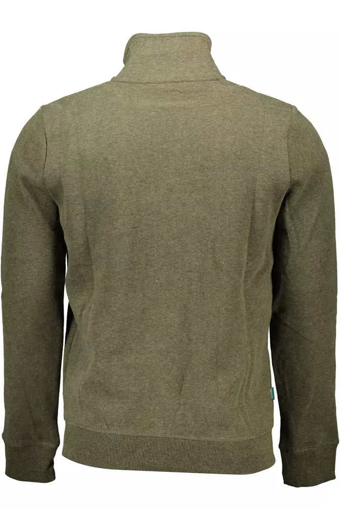 Superdry - Sweat-shirt zippé vert élégant avec broderie