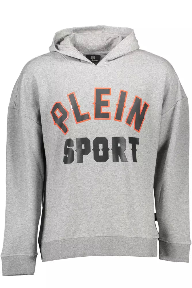 Sweat-shirt à capuche gris élégant Plein sport avec des contrastes audacieux