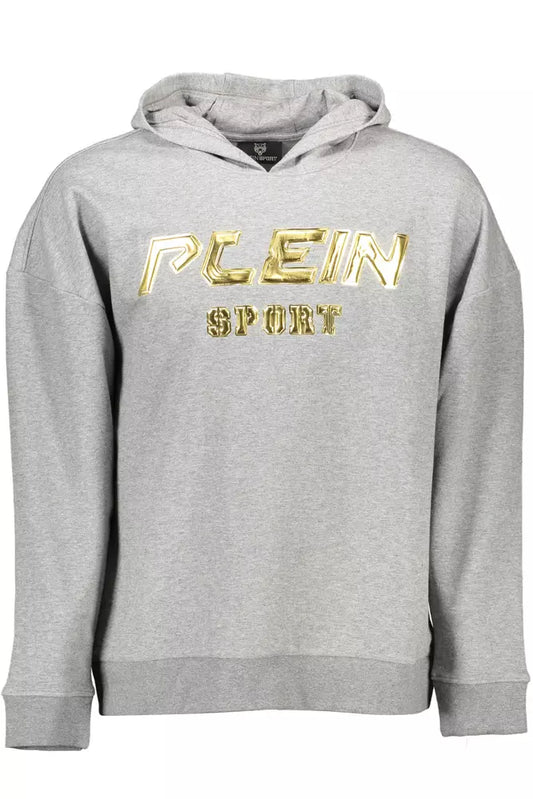 Sweat à capuche gris élégant Plein sport avec détails contrastés