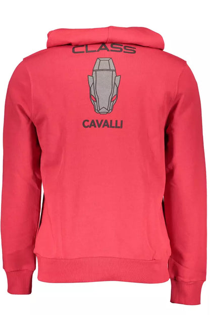 Sweat à capuche rose Cavalli Class avec logo