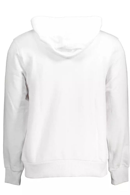 Sweat-shirt en coton à capuche blanc classe Cavalli