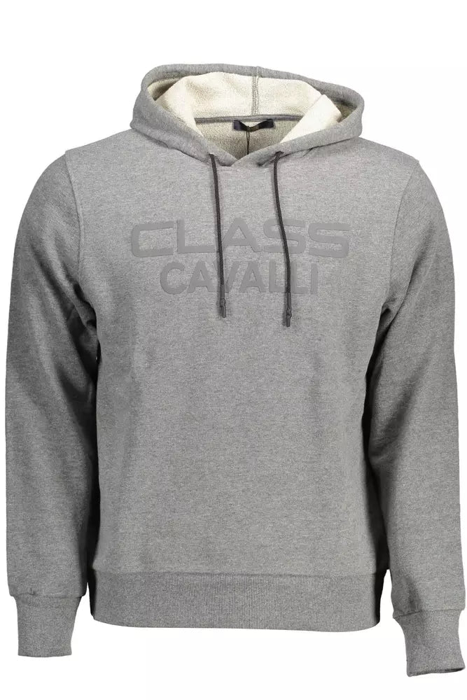 Sweat à capuche gris Cavalli Class avec logo imprimé