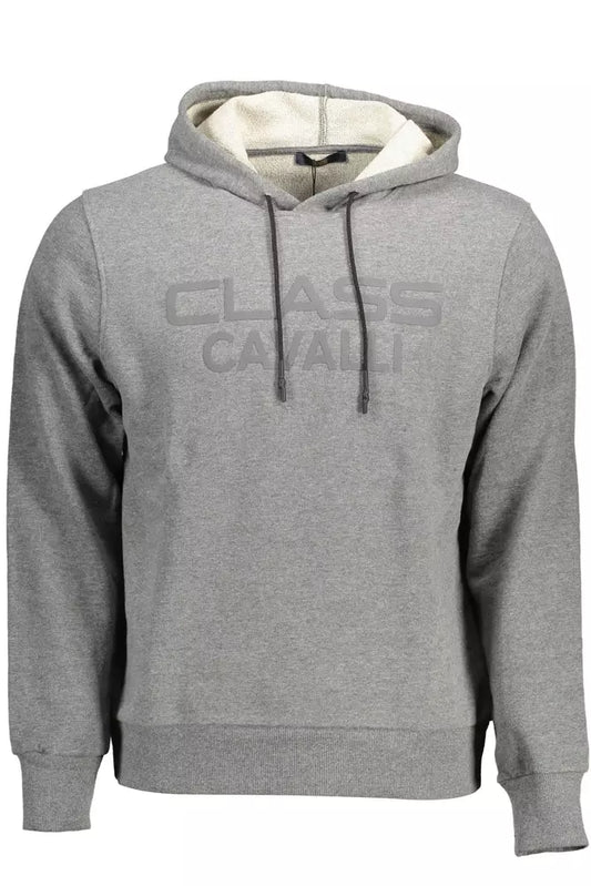 Sweat à capuche gris Cavalli Class avec logo imprimé