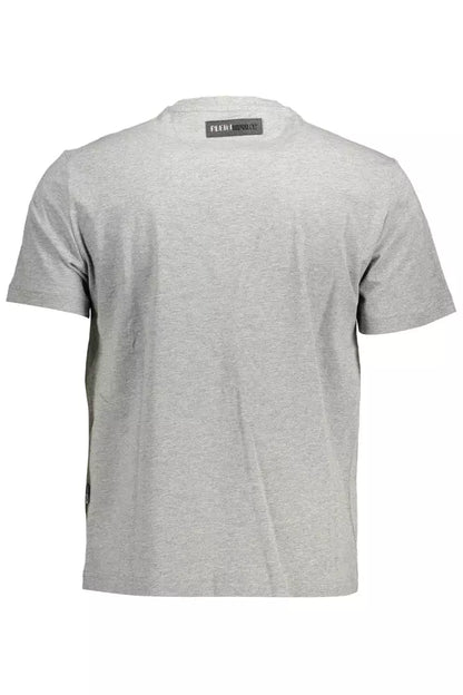 T-shirt en coton gris élégant Plein Sport avec des détails audacieux