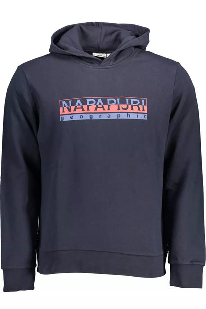 Sweat-shirt à capuche en coton Napapijri bleu avec logo imprimé