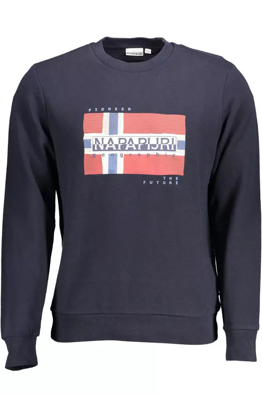 Napapijri sweat-shirt col rond bleu élégant en coton