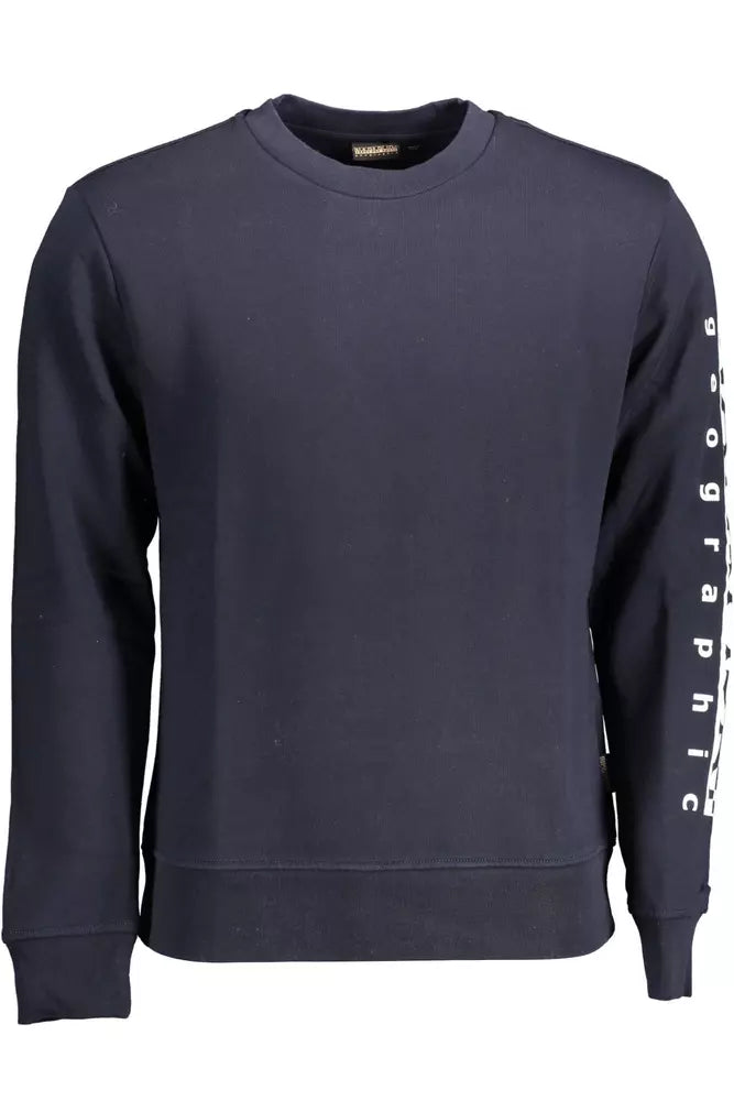 Sweat Napapijri bleu col rond avec logo