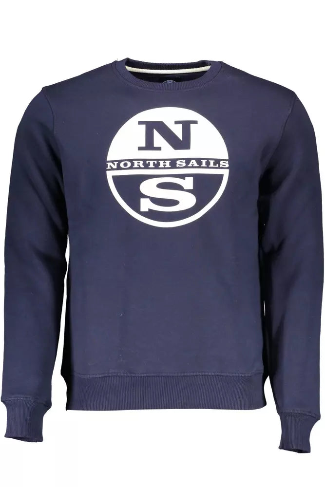 Pull imprimé col rond bleu North Sails