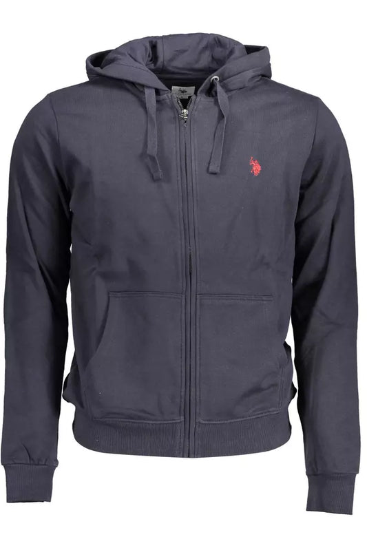 Nous polo assn. sweat à capuche zippé bleu avec logo brodé